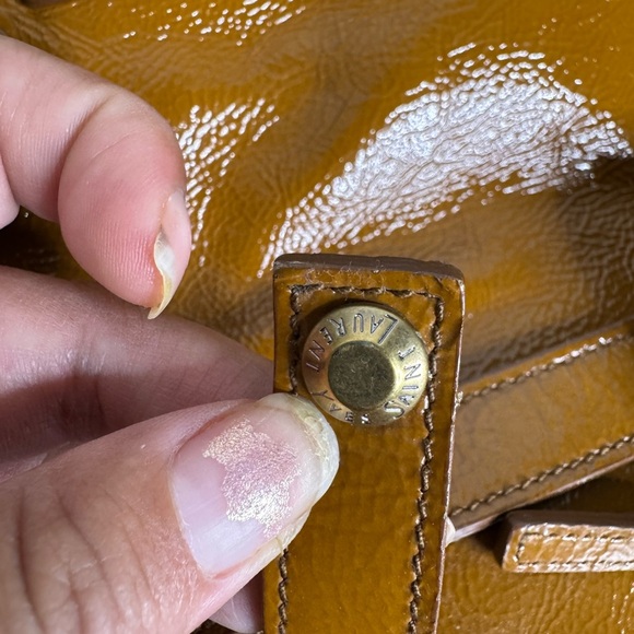 SAINT LAURENT Patent Sac Anais Tote Camel Purse - Picture 9 of 10